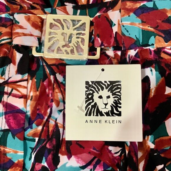 Anne Klein Women's Pull On Skirt sz M Floral Multicolor Leaves NWT - Picture 9 of 10